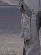 PERSONSOUL Panelled Cotton Cargo Pants in Gray - On Model