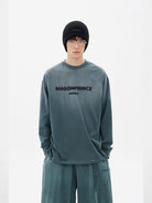 MASONPRINCE Distressed Hoodie Sweatpants Set in Teal - On Male Model