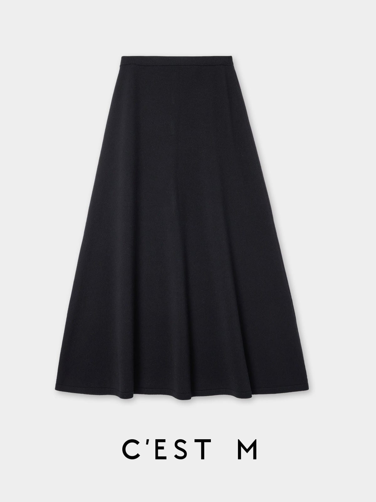 CEST M Half Zip Sweater A Line Skirt Set in Black