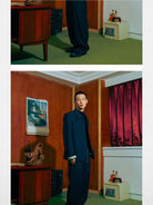 SOD Structured Wool Blend Blazer in Black - On Male Model