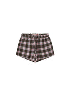 SweetChilling Cotton Plaid Drawstring Shorts in Pink
