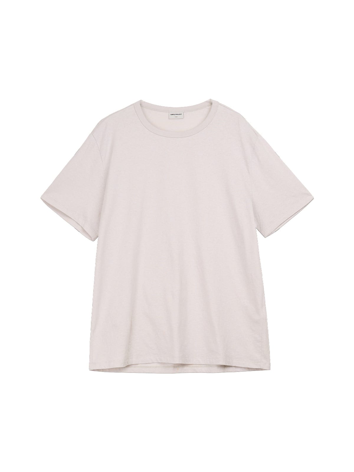 SIMPLE PROJECT Kapok Blend Crewneck T Shirt in Beige
