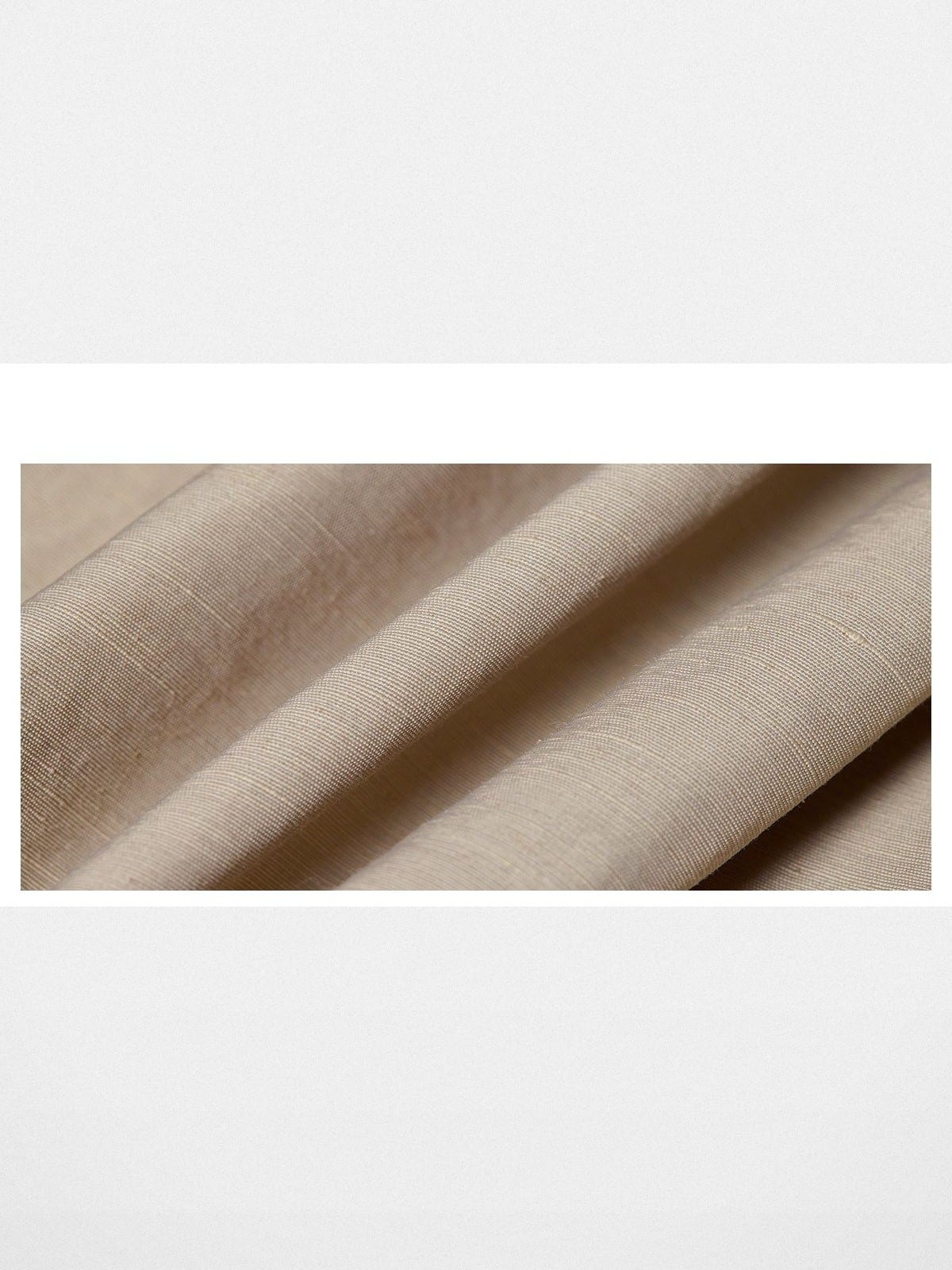 Random Piece Stand Collar Linen Blend Vest in Khaki - Detail