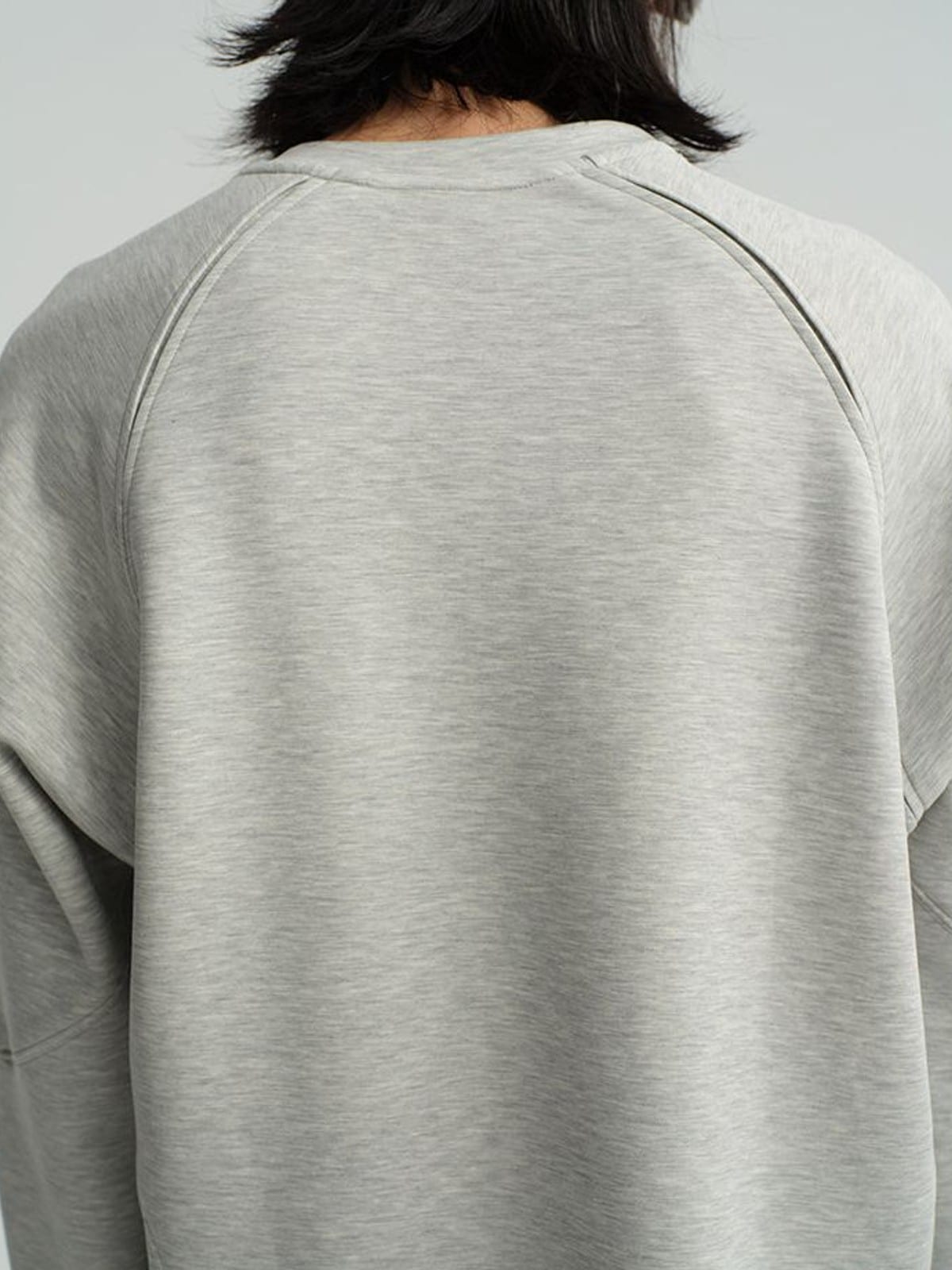 JCAESAR STUDIO Structural Seam Viscose Sweatshirt in Light Gray - On Model