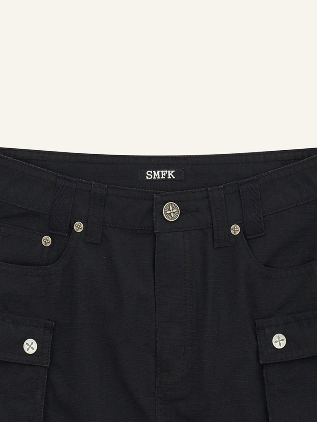 SMFK Cargo Pocket Micro Mini Skirt in Black - Detail