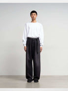 Soda Belted Japanese Selvedge Jeans in BLACK【DARK】25AW - On Male Model