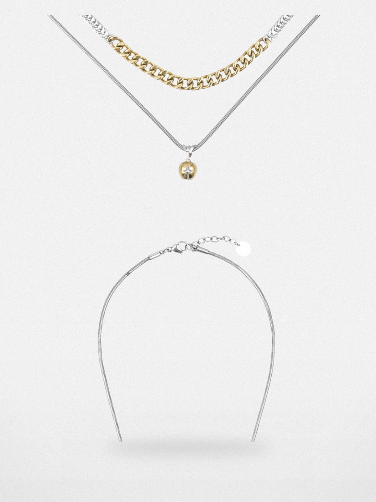 BLACKHEAD Two Tone Spliced Chain Necklace in Gray