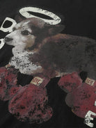 D5ove Boxing Dog Graphic Half Sleeve T Shirt in Black - Detail