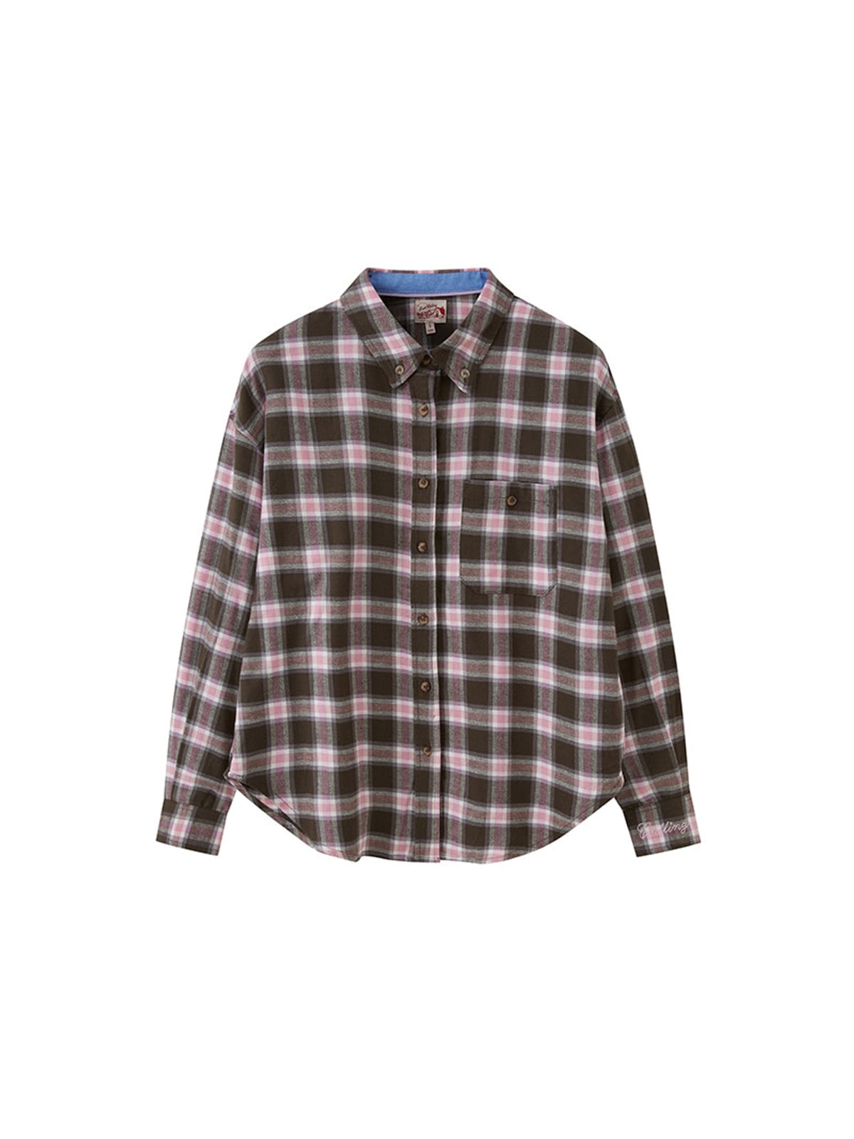 SweetChilling Relaxed Plaid Button Down Shirt in Pink
