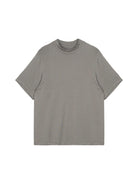 SIMPLE PROJECT Wool Blend Mock Neck T Shirt in Gray