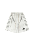 LOSTCTRL Distressed Structural Print Shorts in White