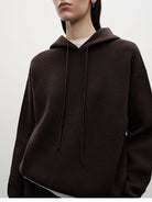 MSBEAST Merino Wool Hoodie Jogger Set in Brown - On Female Model