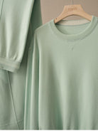 TEASEL Merino Wool Crewneck Sweatshirt in Mint - Lifestyle