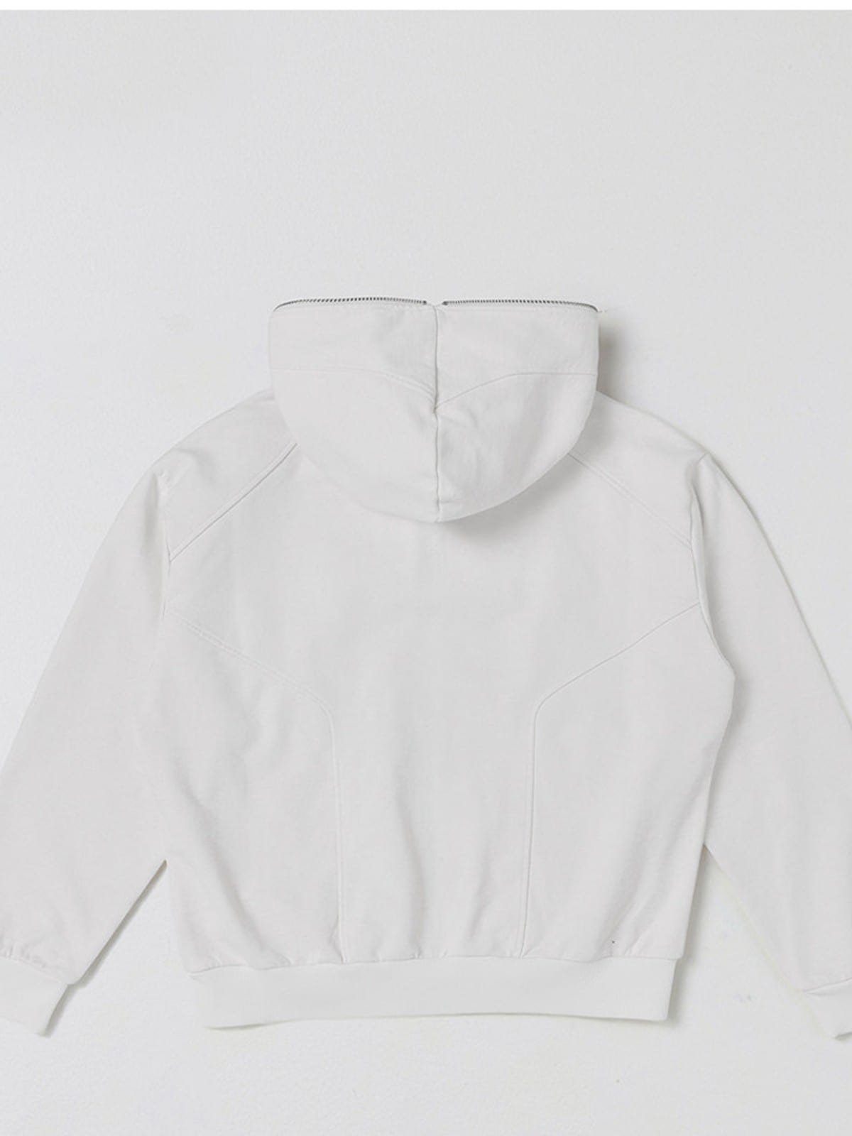 SMFK Oversized Cotton Wool Zip Up Hoodie in White