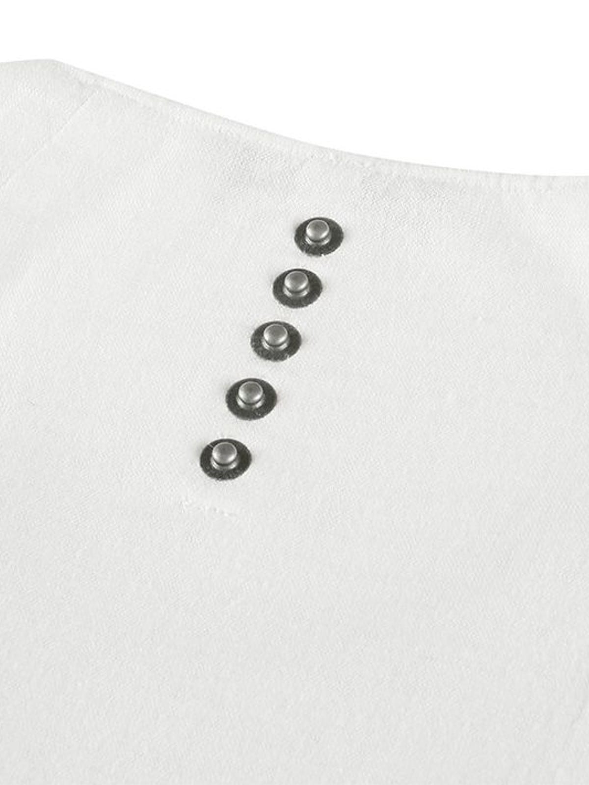 D5ove Hemp Blend Graphic Half Sleeve T Shirt in White - Detail