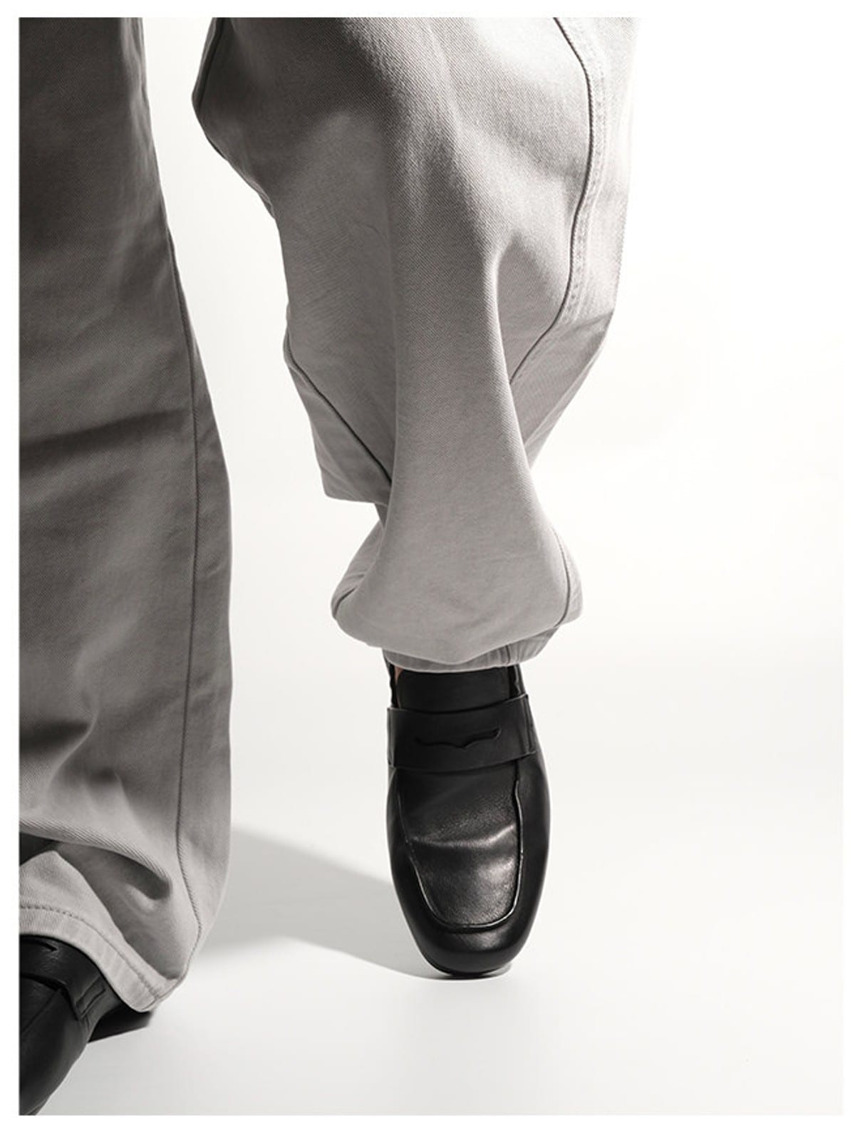 EIX GNOD Calf Leather Slip On Loafers in Black - On Model