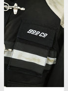 SOD Vintage Washed Firefighter Jacket in Black - Detail