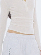 SweetChilling Wool Waist Cinching Sweater in White - On Female Model