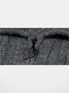 MEDM Cable Knit Quarter Zip Sweater in Gray - Detail