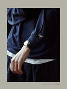 USAGE Merino Wool Blend T Shirt Set in Navy Blue - On Model