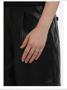 BLACKHEAD Titanium Steel Coiled Snake Ring in Silver - On Female Model