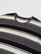Random Piece Semi Sheer Striped Knit Top in Blue - Detail