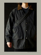 USAGE Heavyweight Canvas Hunting Jacket in Gray - On Male Model