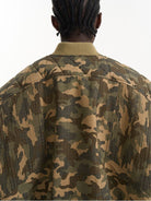 BLINDNOPLAN Heavyweight Cotton Camouflage Bomber in Beige - On Model