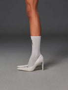 SMFK Athletic Cotton Blend Short Socks 2 Pack in White - On Female Model