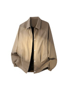 MEDM Collared Snap Front Jacket in Brown