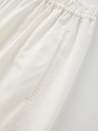 TEASEL Cotton Blend Drawstring Cropped Pants in White - Detail