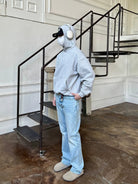 VLABMADE Heavyweight Cotton Fleece Hoodie in Gray - On Model