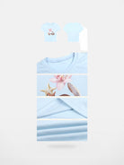 BeerBro Realistic Shell Print Baby Tee in Sky Blue - Detail