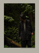 USAGE Reversible Utility Noragi Jacket in Black - On Male Model