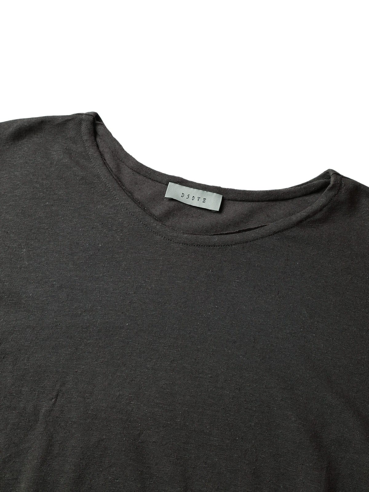D5ove Irregular Linen Cotton T Shirt in Gray - Detail