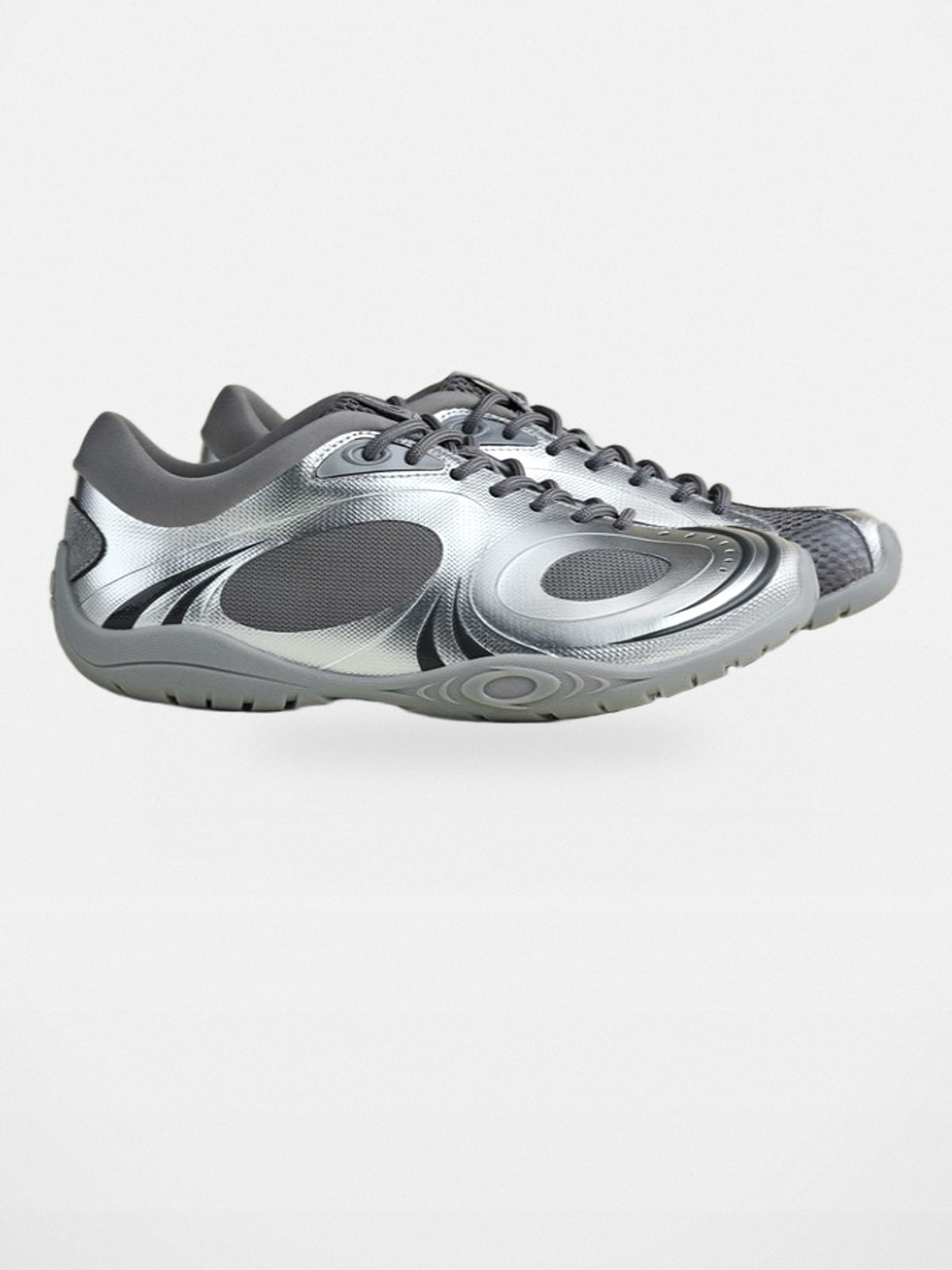 OLDORDER Metallic Chunky Track Sneakers in Silver