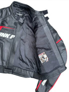 UNKNOWNWORLD Cowhide Leather Racing Jacket in Black - Detail