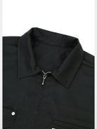SOD Online Store Layered Sleeve Zip Up Shirt Jacket in Black - Detail