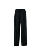ROYA Linen Blend Drawstring Trousers in Black