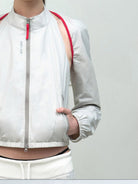 RARELY ALIKE Detachable 2 in 1 Nylon Sports Jacket in Gray - On Model