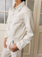 Retro 21 Khaki Type 1 Denim Jacket in Khaki - On Male Model