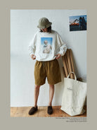 USAGE Vintage Photo Print Cotton T Shirt in White - On Male Model