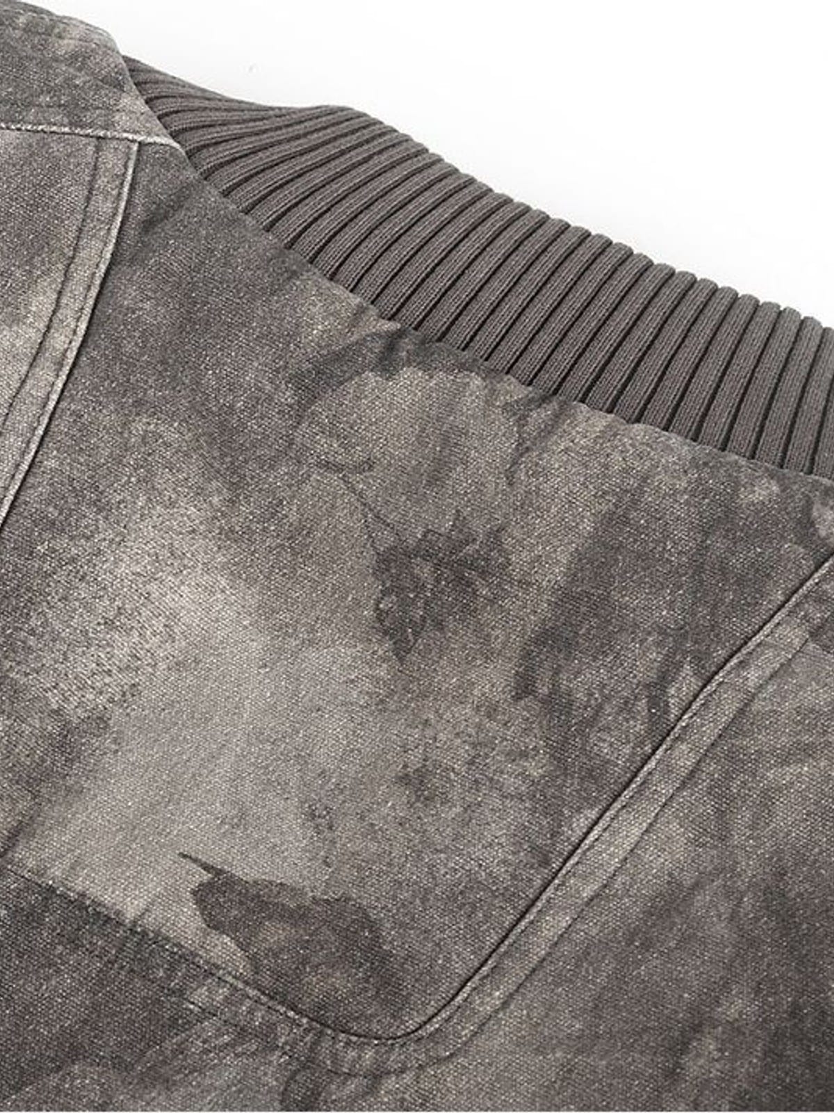D5ove Forest Camo Padded Bomber Jacket in Brown - Detail