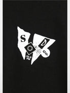 SOD Embroidered Mock Neck Top in Black - Detail