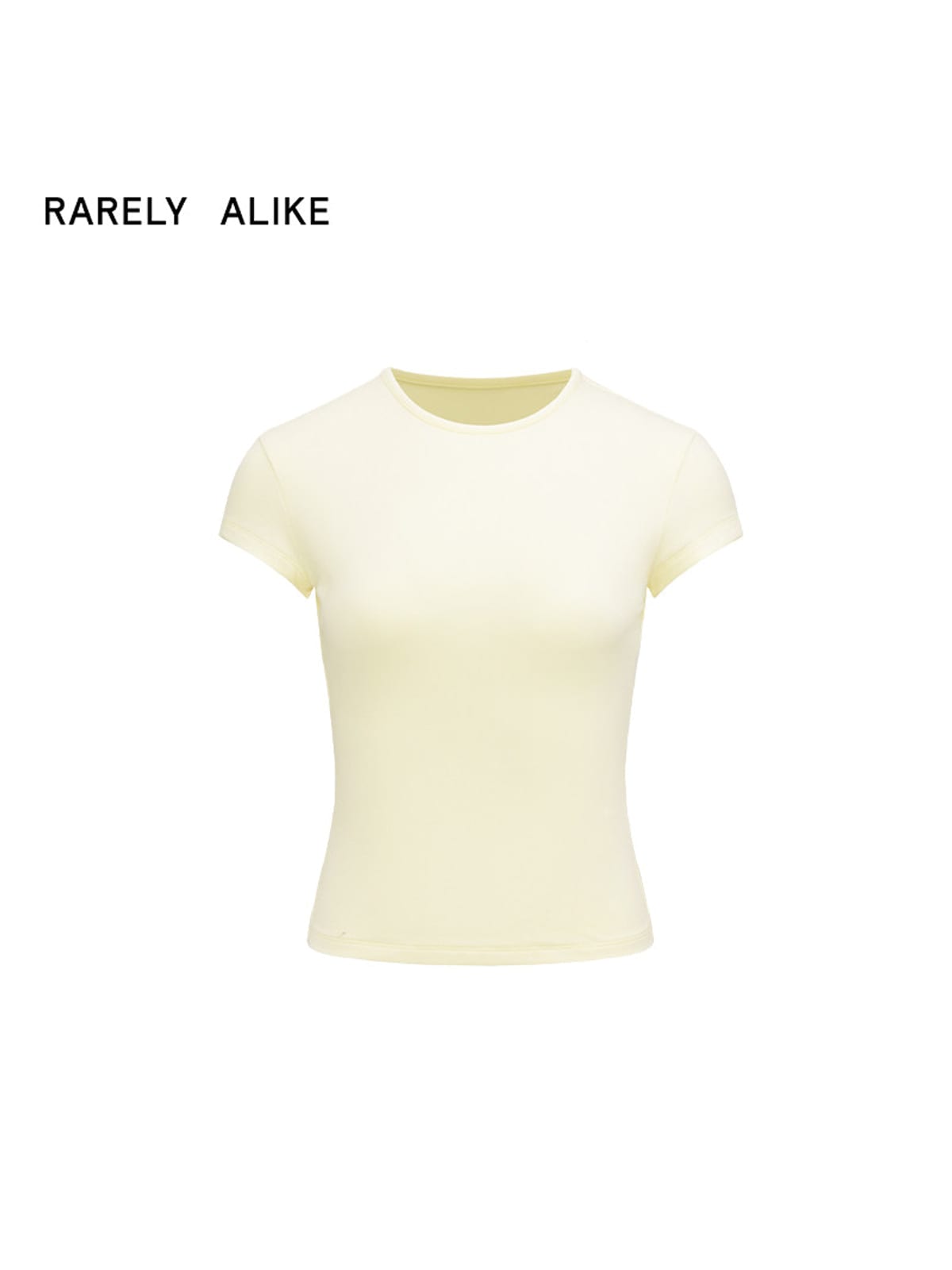 RARELY ALIKE Hourglass Cotton Crew Neck T Shirt in Yellow