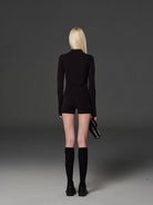 SMFK Zip Up Long Sleeve Active Jacket in Black - On Model