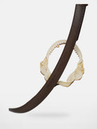PANLULUPAN Top Grain Leather Square Buckle Belt in Brown - Detail