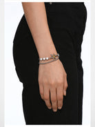 BLACKHEAD Two Tone Star Pearl Bracelet in Gold - On Female Model