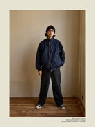 USAGE Washed Cotton Lyocell B 15 Bomber in Navy - On Male Model