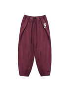 MASONPRINCE Wide Leg Inverted Pleat Sweatpants in Burgundy
